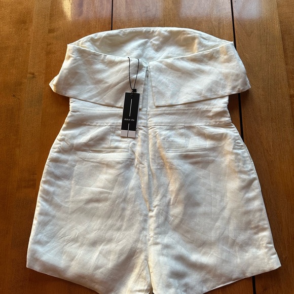 NWT Dolce Vita Off White Linen Blend Strapless Romper Sz XS - Picture 3 of 7